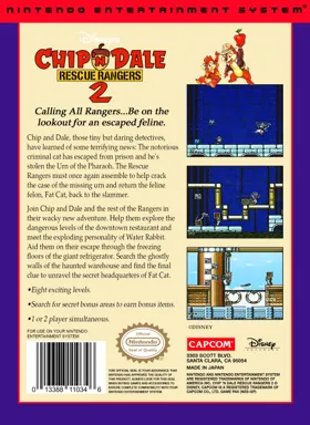 Chip 'n Dale - Rescue Rangers 2 (USA) (Beta) box cover back